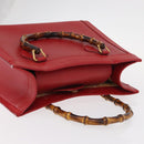 GUCCI Bamboo Hand Bag Leather Red Gold 002 0260 2615 Auth ep12137-6