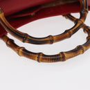 GUCCI Bamboo Hand Bag Leather Red Gold 002 0260 2615 Auth ep12137-7