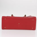 GUCCI Bamboo Hand Bag Leather Red Gold 002 0260 2615 Auth ep12137-5