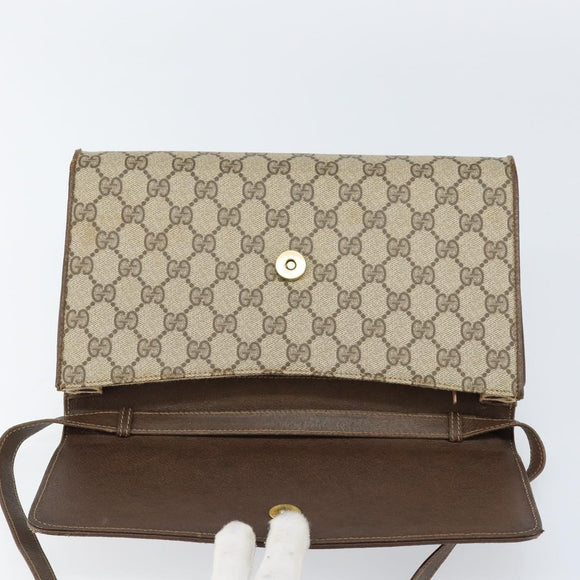 GUCCI GG Supreme Shoulder Bag PVC Beige Gold 904 02 050 Auth ep12144