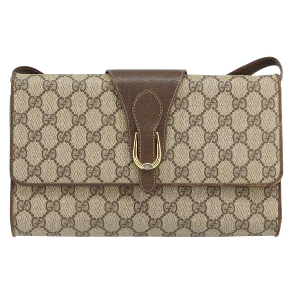 GUCCI GG Supreme Shoulder Bag PVC Beige Gold 904 02 050 Auth ep12144