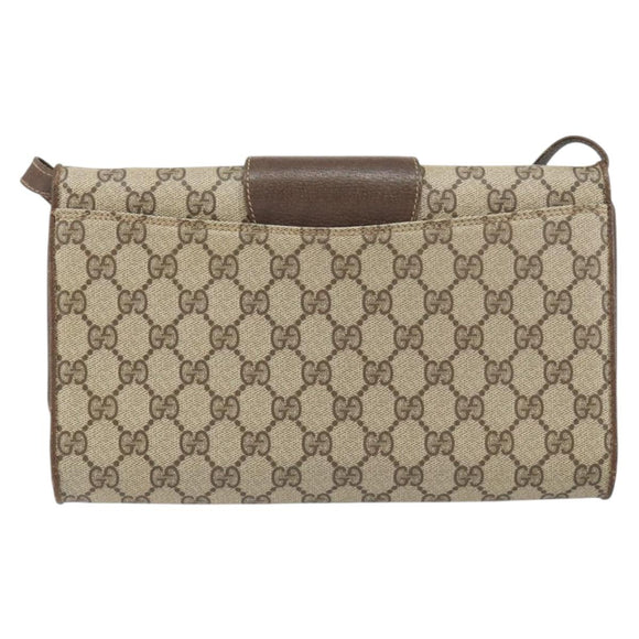 GUCCI GG Supreme Shoulder Bag PVC Beige Gold 904 02 050 Auth ep12144