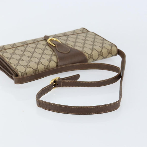 GUCCI GG Supreme Shoulder Bag PVC Beige Gold 904 02 050 Auth ep12144