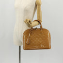 LOUIS VUITTON Monogram Vernis Alma PM Hand Bag Beige Poodle M91751 Auth ep12145A-24