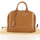 LOUIS VUITTON Monogram Vernis Alma PM Hand Bag Beige Poodle M91751 Auth ep12145A-12