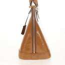LOUIS VUITTON Monogram Vernis Alma PM Hand Bag Beige Poodle M91751 Auth ep12145A-3