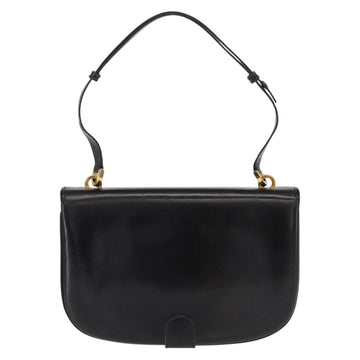 GUCCI Shoulder Bag Leather Black Gold Auth ep12147 - 0