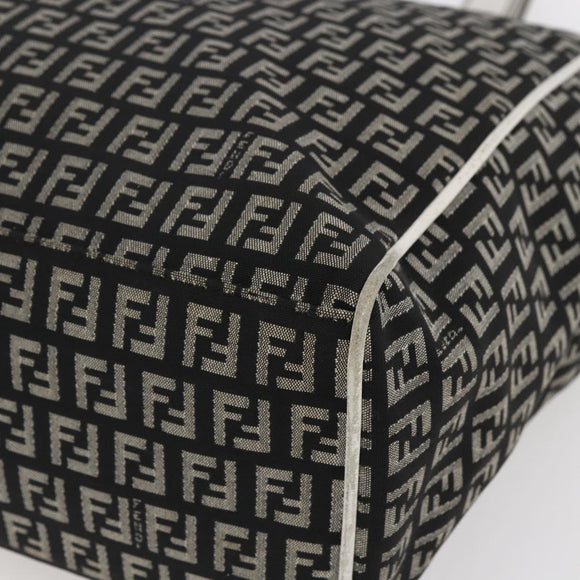 FENDI Zucchino Canvas Tote Bag Black Auth ep12149