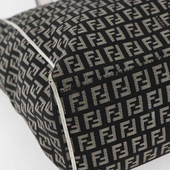 FENDI Zucchino Canvas Tote Bag Black Auth ep12149