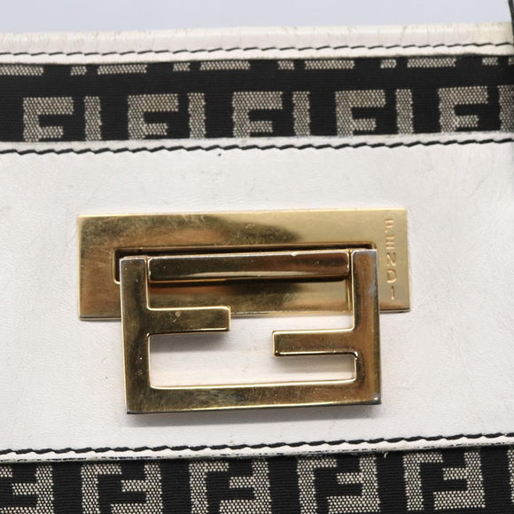 FENDI Zucchino Canvas Tote Bag Black Auth ep12149