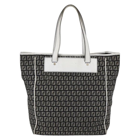 FENDI Zucchino Canvas Tote Bag Black Auth ep12149