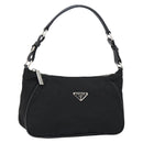 PRADA Hand Bag Nylon Black Silver Auth ep12152-1