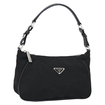 PRADA Hand Bag Nylon Black Silver Auth ep12152