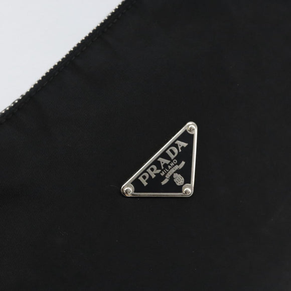 PRADA Hand Bag Nylon Black Silver Auth ep12152