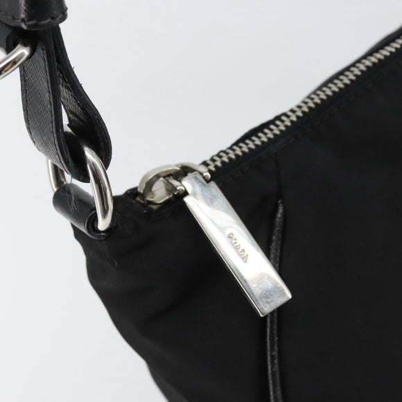 PRADA Hand Bag Nylon Black Silver Auth ep12152