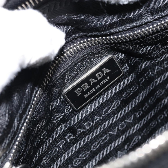 PRADA Hand Bag Nylon Black Silver Auth ep12152