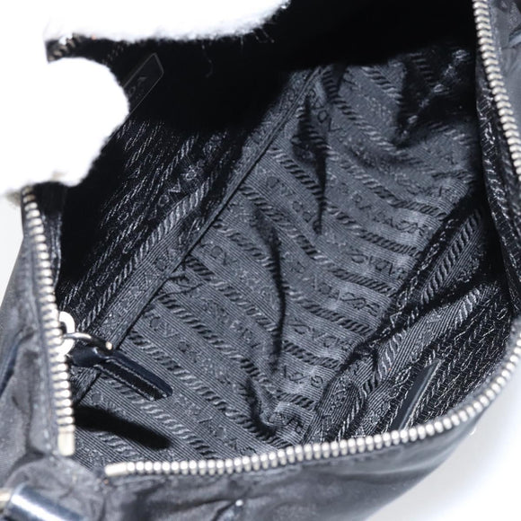 PRADA Hand Bag Nylon Black Silver Auth ep12152