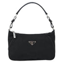 PRADA Hand Bag Nylon Black Silver Auth ep12152-13