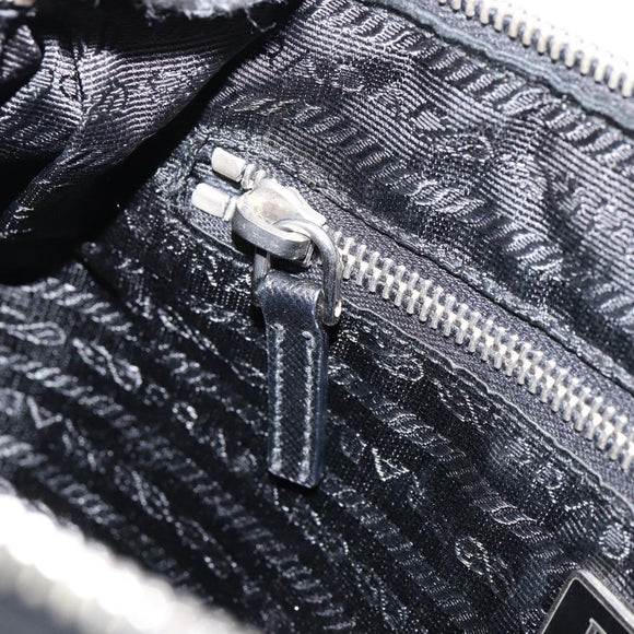 PRADA Hand Bag Nylon Black Silver Auth ep12152