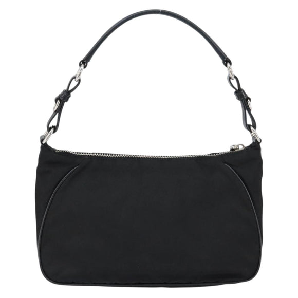 PRADA Hand Bag Nylon Black Silver Auth ep12152