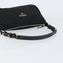 PRADA Hand Bag Nylon Black Silver Auth ep12152-7