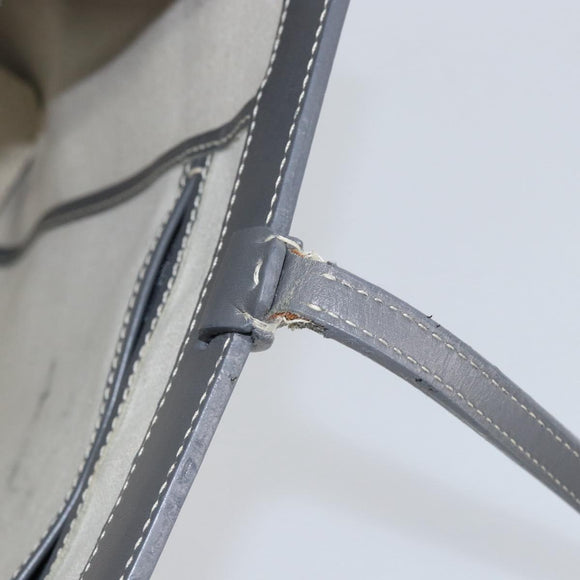 GOYARD Herringbone Belcious PM Tote Bag PVC Leather Gray Auth ep12155