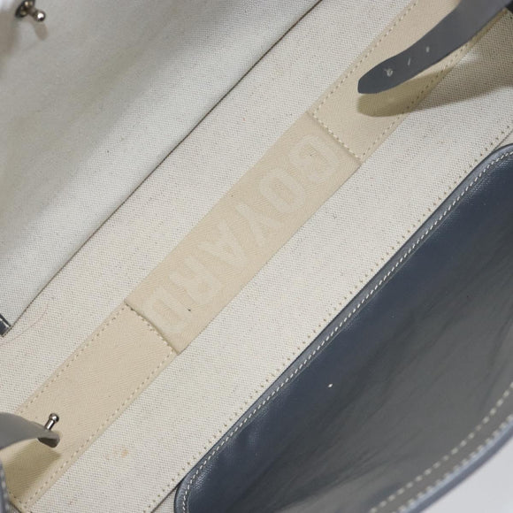 GOYARD Herringbone Belcious PM Tote Bag PVC Leather Gray Auth ep12155