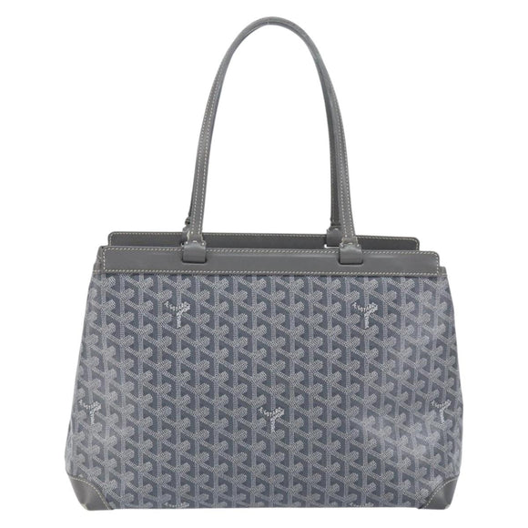 GOYARD Herringbone Belcious PM Tote Bag PVC Leather Gray Auth ep12155