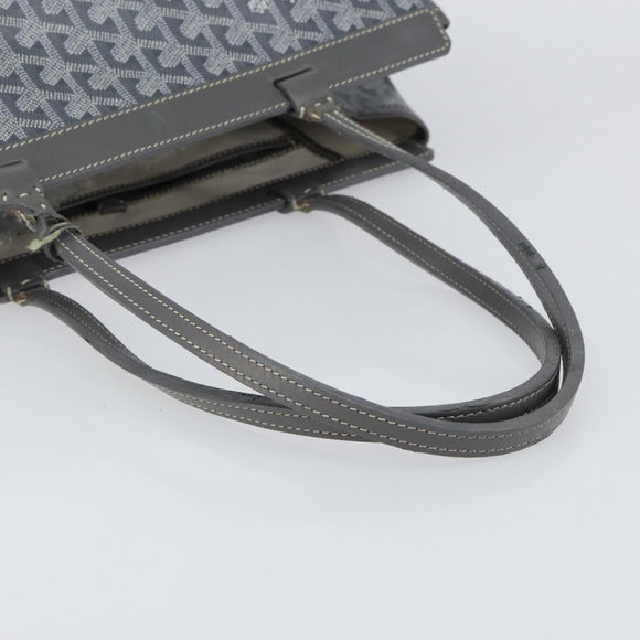 GOYARD Herringbone Belcious PM Tote Bag PVC Leather Gray Auth ep12155