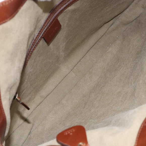 GUCCI Bamboo Hand Bag Canvas Beige 109129 Auth ep12156