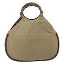 GUCCI Bamboo Hand Bag Canvas Beige 109129 Auth ep12156-3