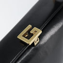 GUCCI Hand Bag Leather Black Gold 000 1448 1269 Auth ep12157-14