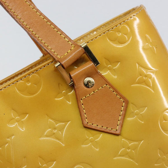LOUIS VUITTON Monogram Vernis Houston Hand Bag Beige M91004 LV Auth ep12158