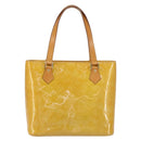 LOUIS VUITTON Monogram Vernis Houston Hand Bag Beige M91004 LV Auth ep12158-13