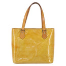LOUIS VUITTON Monogram Vernis Houston Hand Bag Beige M91004 LV Auth ep12158-2
