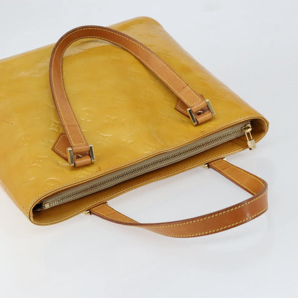 LOUIS VUITTON Monogram Vernis Houston Hand Bag Beige M91004 LV Auth ep12158