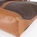 CELINE Macadam Canvas Tote Bag PVC Leather Brown Gold Auth ep12161-12