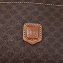 CELINE Macadam Canvas Tote Bag PVC Leather Brown Gold Auth ep12161-14