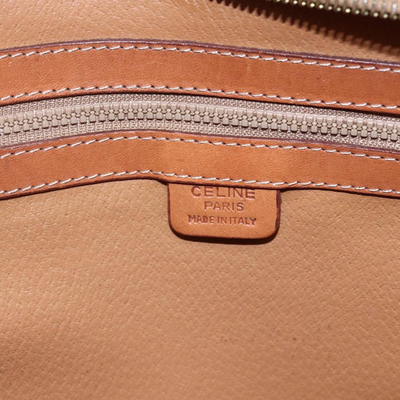 CELINE Macadam Canvas Tote Bag PVC Leather Brown Gold Auth ep12161