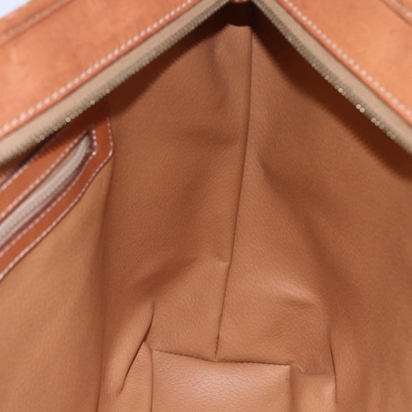 CELINE Macadam Canvas Tote Bag PVC Leather Brown Gold Auth ep12161