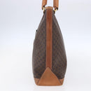 CELINE Macadam Canvas Tote Bag PVC Leather Brown Gold Auth ep12161-5