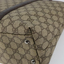 GUCCI GG Supreme Tote Bag PVC Beige Silver 114595 Auth ep12164-15