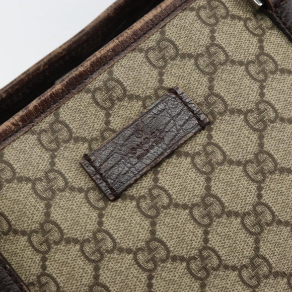 GUCCI GG Supreme Tote Bag PVC Beige Silver 114595 Auth ep12164