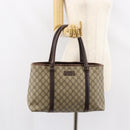 GUCCI GG Supreme Tote Bag PVC Beige Silver 114595 Auth ep12164-22