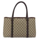GUCCI GG Supreme Tote Bag PVC Beige Silver 114595 Auth ep12164-2