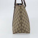 GUCCI GG Supreme Tote Bag PVC Beige Silver 114595 Auth ep12164-4