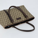 GUCCI GG Supreme Tote Bag PVC Beige Silver 114595 Auth ep12164-6