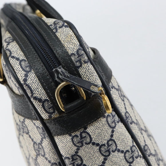 GUCCI GG Supreme Sherry Line Hand Bag PVC Navy Red 378 002 4466 Auth ep12166