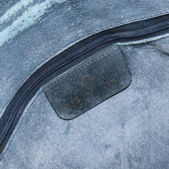 GUCCI GG Supreme Sherry Line Hand Bag PVC Navy Red 378 002 4466 Auth ep12166