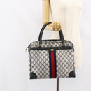 GUCCI GG Supreme Sherry Line Hand Bag PVC Navy Red 378 002 4466 Auth ep12166-23